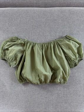 ASTR the Label Off-Shoulder Puff Sleeve Crop Top XS